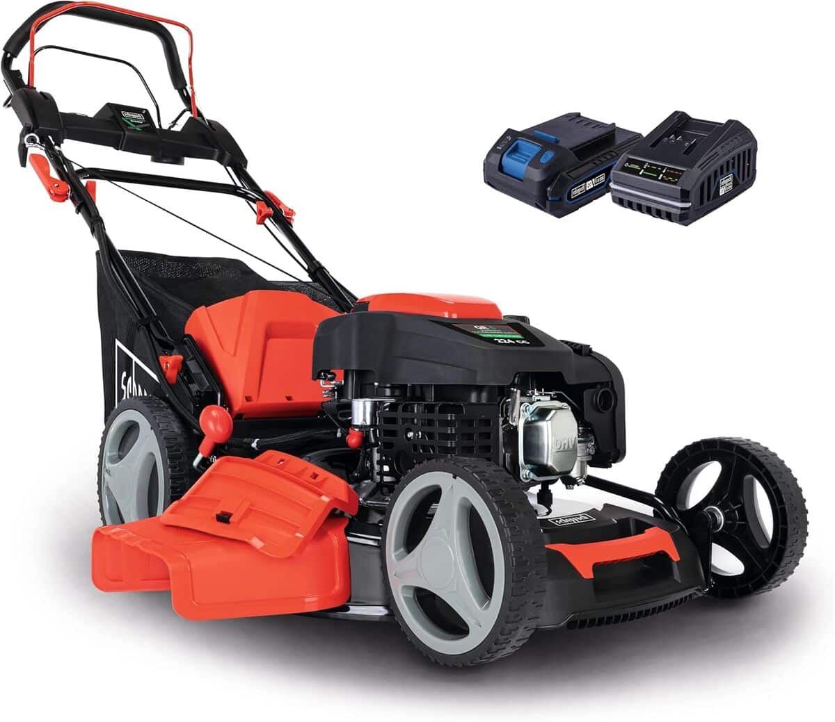 Test de la Scheppach MS225-53E : tondeuse hybride puissante et pratique