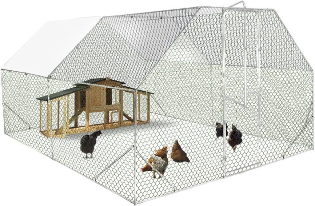 Test de l'enclos poulailler IDMarket : porte double battant en acier galvanisé