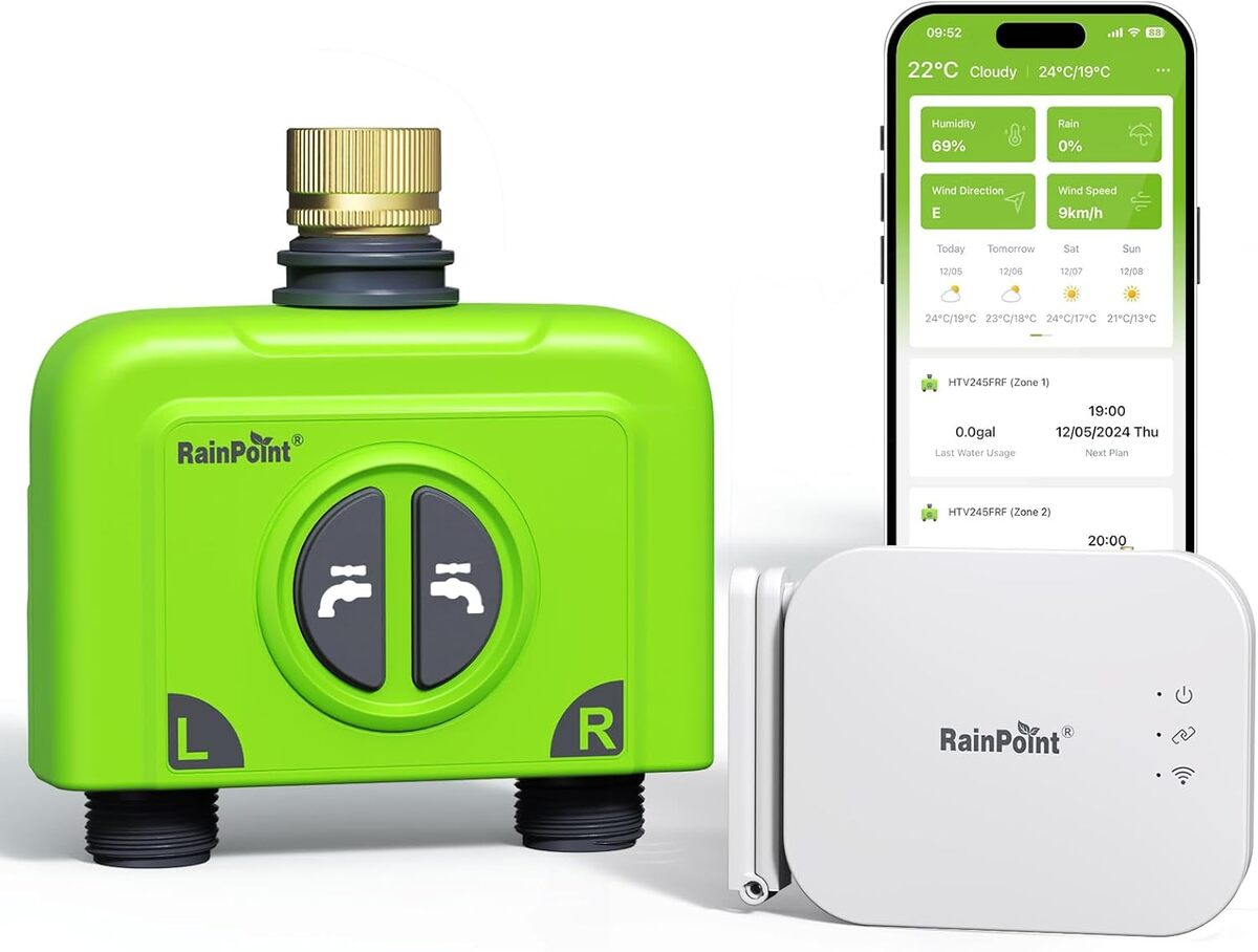 Test : programmateur arrosage Rainpoint WiFi 2 voies pour jardin