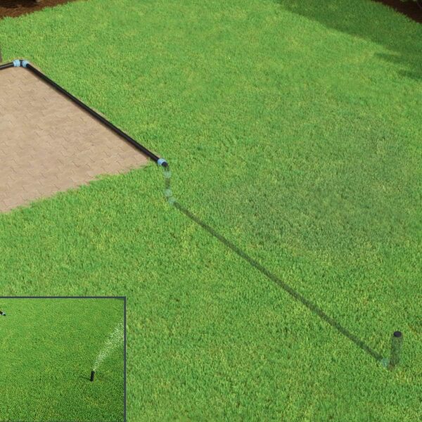 HOLZBRINK Kit de démarrage pour l’Irrigation du Gazon, système d’arrosage enterré de la pelouse : 100 m Tuyau LDPE 25 mm, 1x Arroseur Automatique Pop-up, HTB-11-1-100