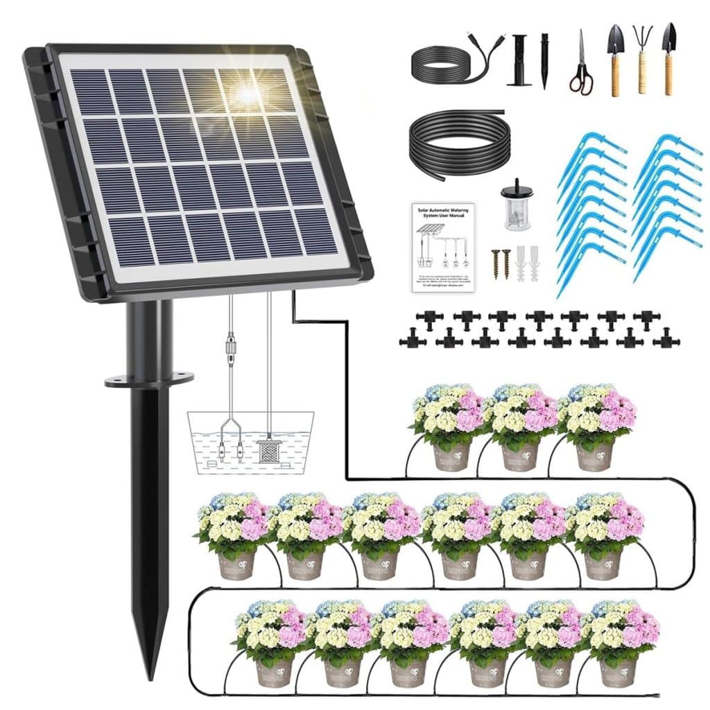 Test : skycow système d'irrigation goutte à goutte solaire et USB, 15 pots