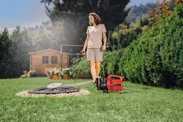 Einhell Pompe d'arrosage automatique GE-AW 6333 (630 W, grande ouverture de remplissage, filtre anti-sable avec clapet anti-retour intégré, fonction automatique)