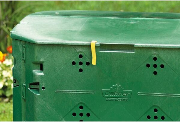 Dehner Composteur Thermique 420 L, env. 84 x 74 x 74 cm, Plastique, Noir/Vert