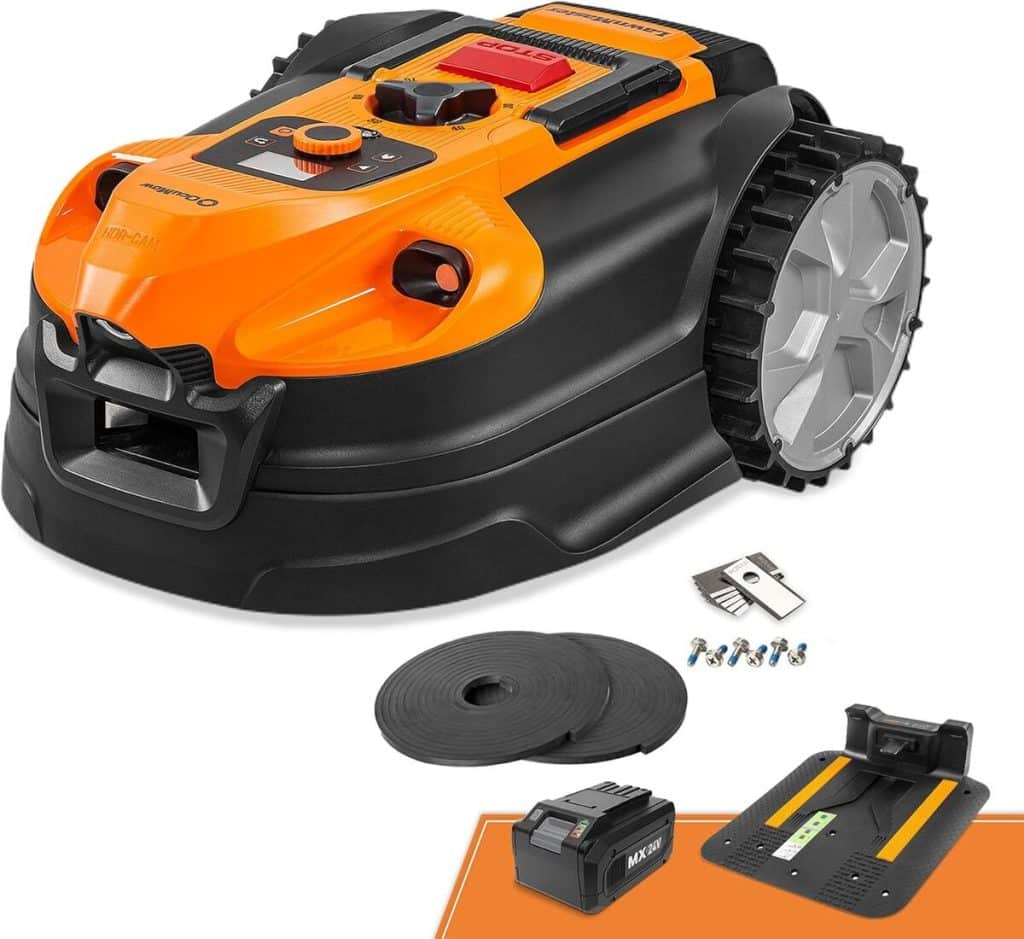 Test : tondeuse robotique LawnMaster VBRM18AMID4R sans fil avec navigation optique et contrôle WiFi