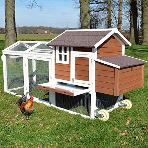 Poulailler Mobile Extérieur en Bois de Haute qualité 248 cm x 115 cm x 76 cm modèle « 153 Mobile »