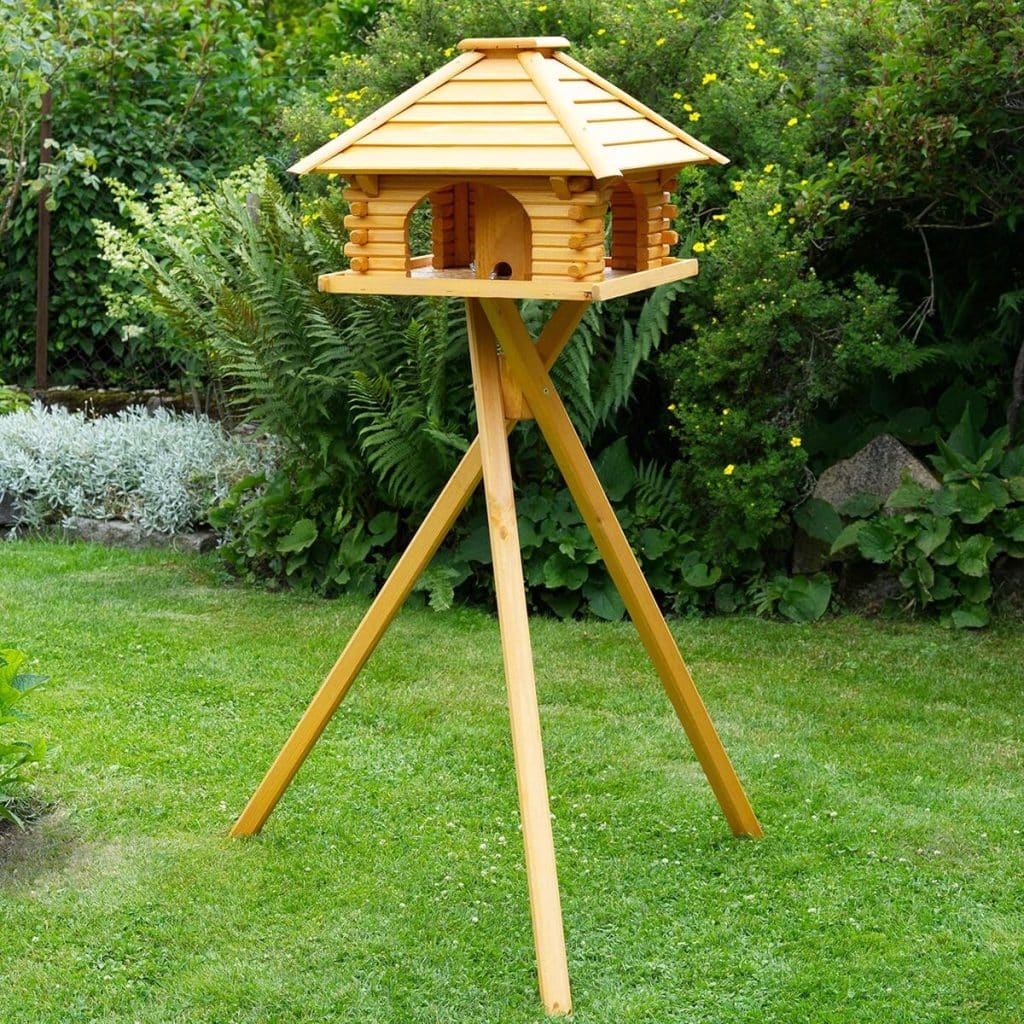 Test de la mangeoire à oiseaux Deko-Shop-Hannusch en bois sur pieds