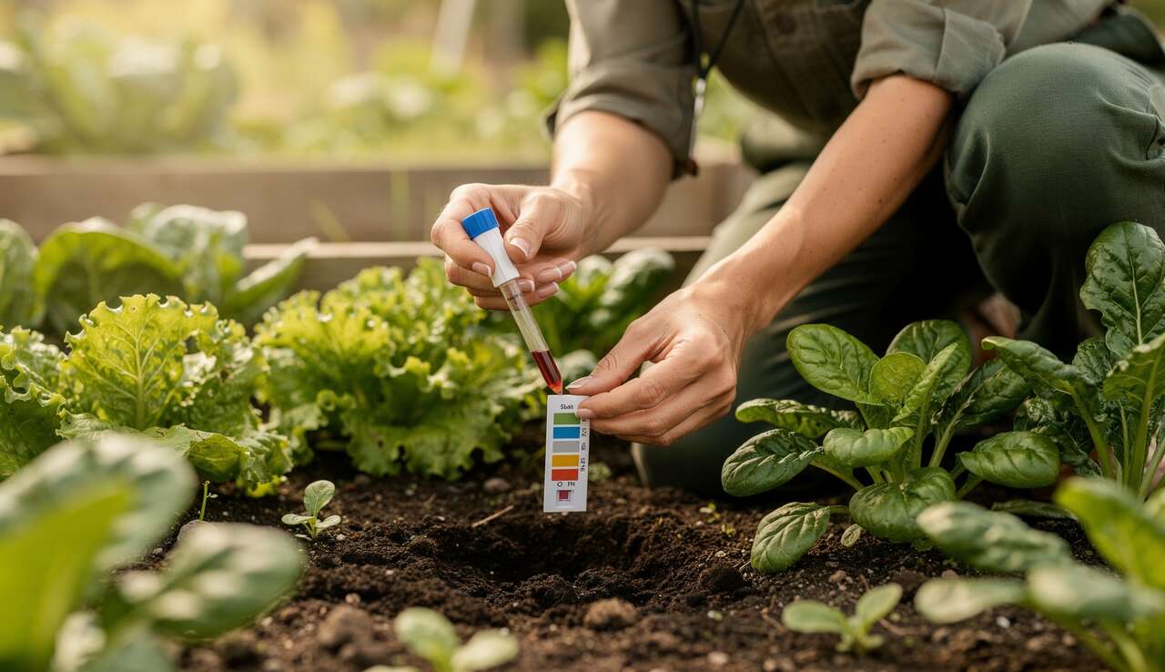 Test du ph avec un kit de sol