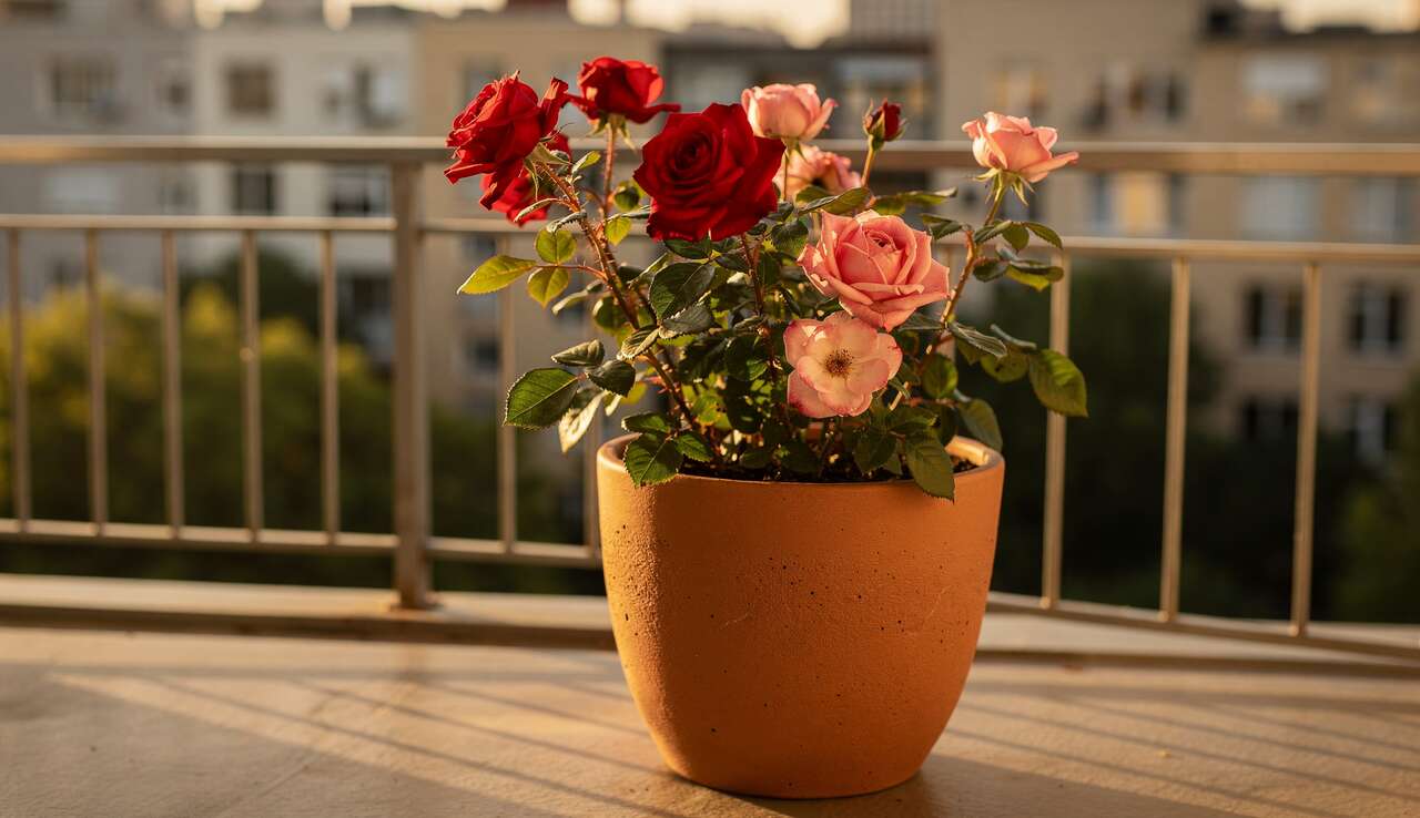 S&eacute;lectionner le pot id&eacute;al pour un rosier en balcon