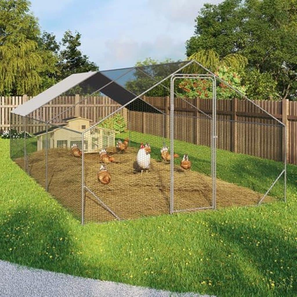 Test enclos poulailler IDMarket : parc grillagé en acier galvanisé