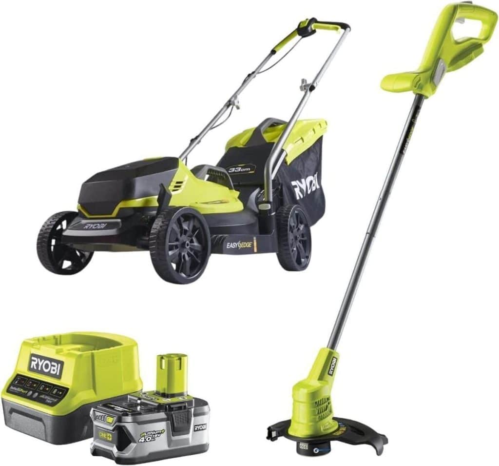 Test Ryobi tondeuse RLM1833BLT1825M et kit 4, 0 Ah