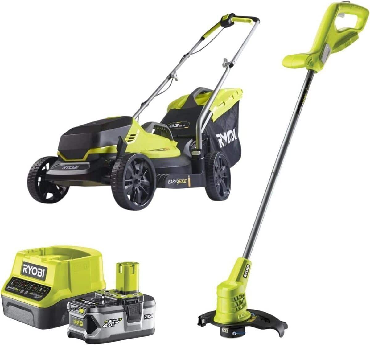Test Ryobi tondeuse RLM1833BLT1825M et kit 4, 0 Ah