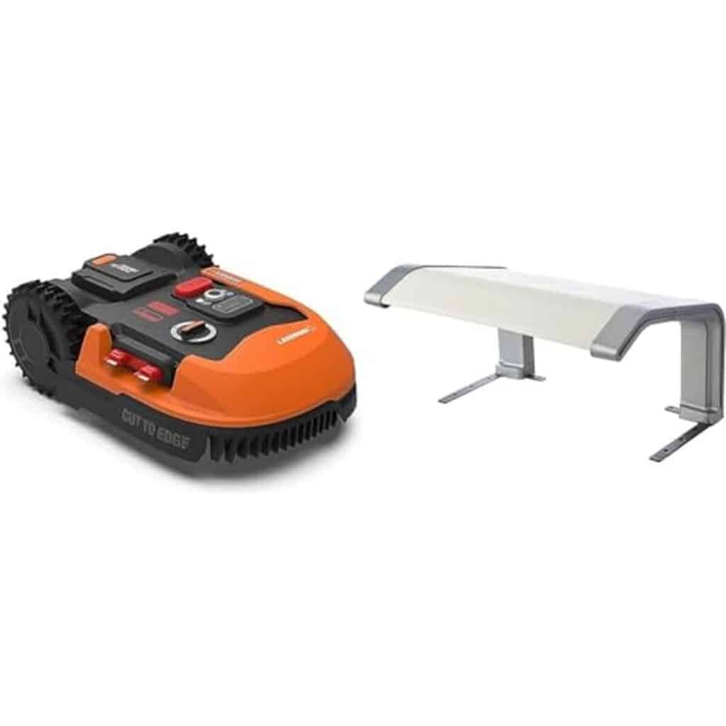 Test : tondeuse robot Worx Landroid 500m² Wr165e avec garage blanc